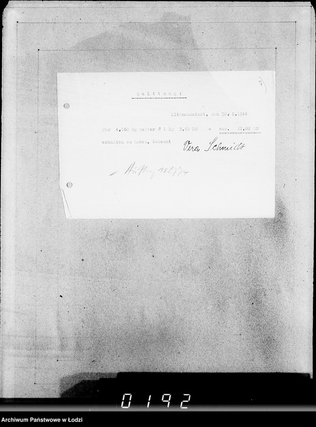 Obraz 11 z jednostki "26 Kassenbelege nr 62/7084- 7850"