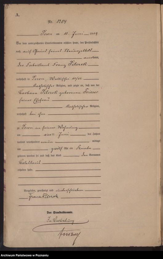 Obraz 20 z jednostki "Księga miejscowa urodzeń tom III [Rejestr główny urodzeń]"