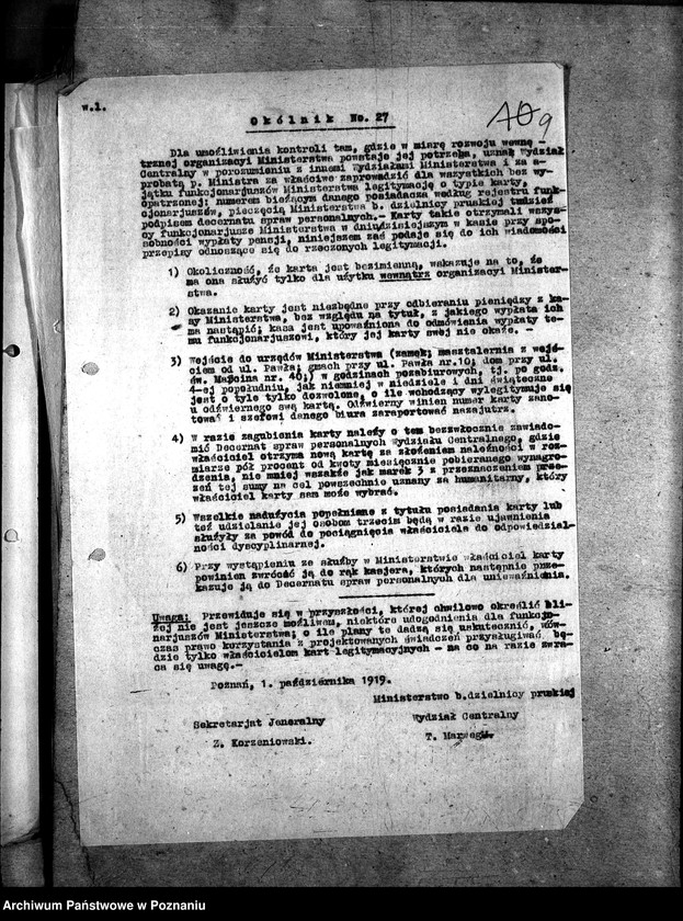 Obraz 14 z jednostki "Naczelna Rada Ludowa w Poznaniu Okólniki dla Przemysły Rolnego"