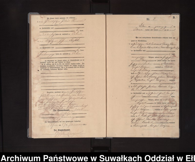 image.from.unit.number "Heiraths-Neben-Register des Königlichen Preussischen Standes-Amtes Orlen Kreis Loetzen"