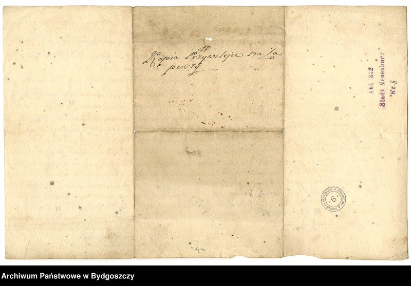 image.from.unit.number "[Kopia przywileju króla Augusta II dla kasztelana chełmińskiego na odbieranie zapust]"