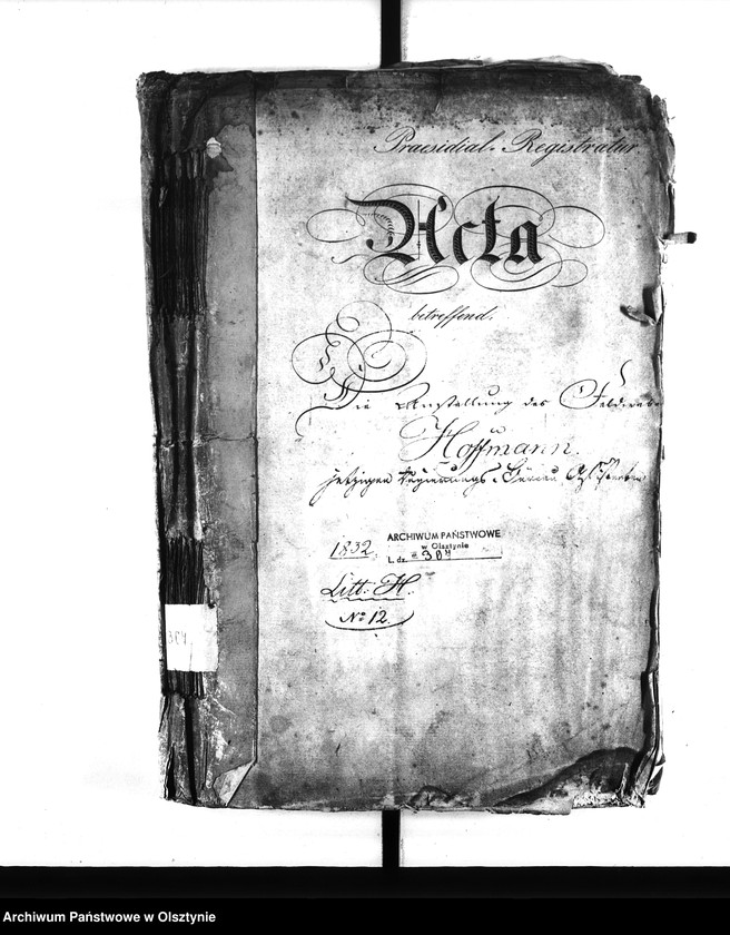 image.from.unit.number "Anstellung des Feldwebel Hoffmann [Rudolph Eduard] jetzigen Regierungs-Büreau Assistenten"