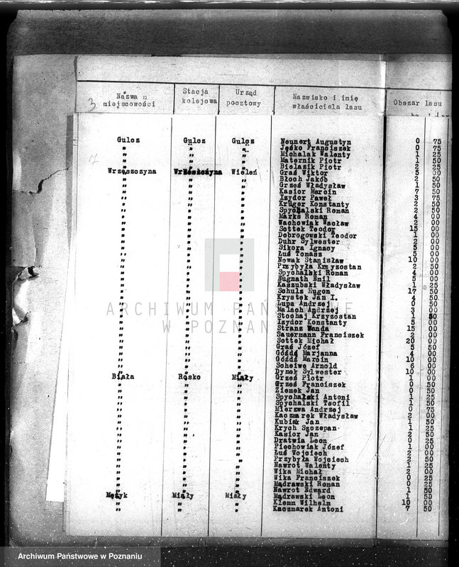 Obraz 11 z jednostki "/Spis właścicieli lasów z terenu powiatu czarnkowskiego"
