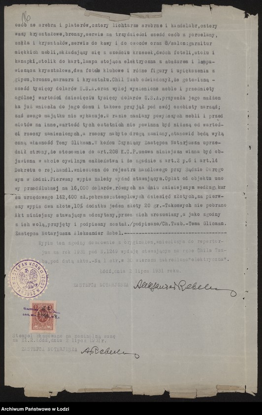 Obraz 18 z jednostki "Dom bankowy bracia Taub- prowadzenie przedsiębiorstwa bankowego"