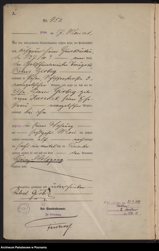 Obraz 3 z jednostki "Księga miejscowa urodzeń tom III [Rejestr główny urodzeń]"