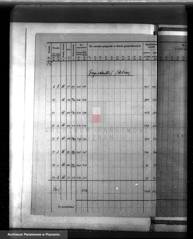 image.from.unit.number "Plan urządzenia gospodarstwa leśnego dla lasu majętności Konin powiat szamotulski 1934-1944"