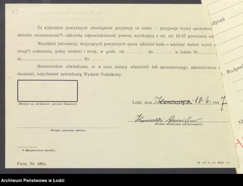 image.from.unit.number "Księga inwentarzowa nieruchomości m. Łodzi ul. św. Zofii"