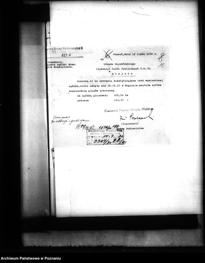 Obraz 13 z jednostki "Sprawy prawne spółek wodnych i melioracyjnych w powiecie obornickim"