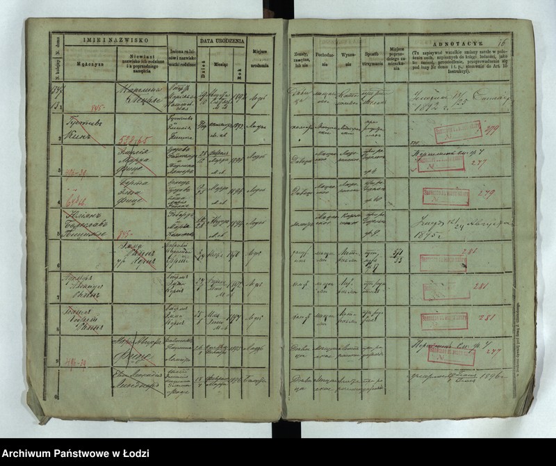 Obraz 18 z jednostki "Księga ludności stałej Łódź - cyrkuł III nr 1347-1383"
