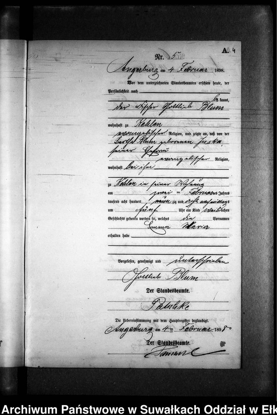 image.from.unit.number "Geburts-Neben-Register des Preussischen Standes-Amtes Kehlen Kreis Angerburg"