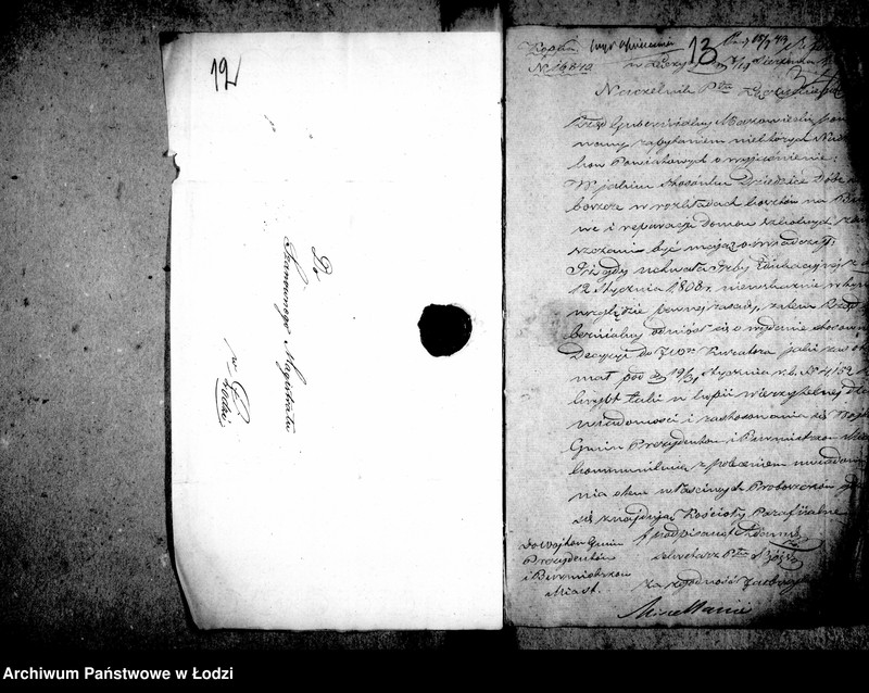 Obraz 12 z jednostki "Akta tyczące się miscelanii archiwum magistratu miasta Łodzi"