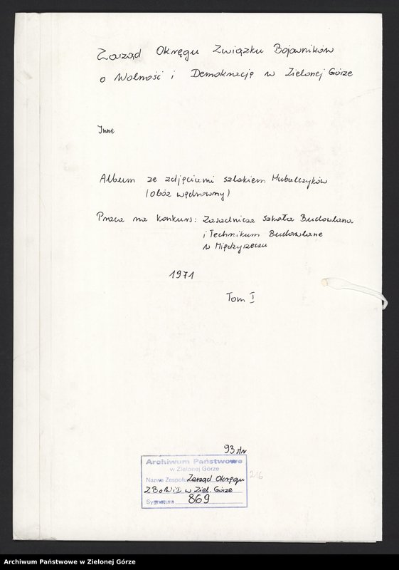image.from.unit.number "Zasadnicza Szkoła Budowlana i Technikum Budowlane w Międzyrzeczu - Praca na konkurs: "Szlakiem Hubalczyków (obóz wędrowny)". Tom I"