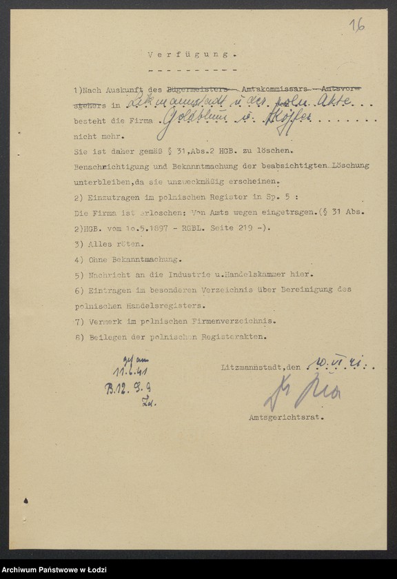 Obraz 18 z jednostki "Mordka Goldblum, Szmul Kojfer- sprzedaż manufaktury"