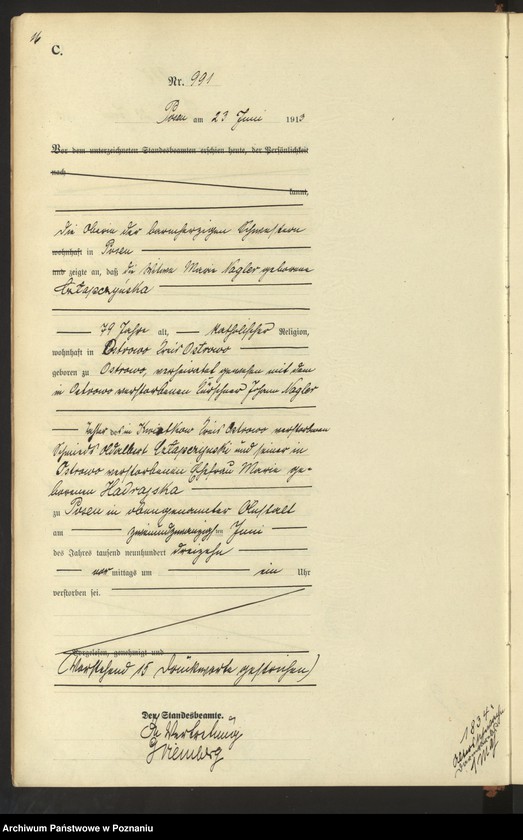 Obraz 18 z jednostki "Księga miejscowa zgonów tom III [Rejestr główny zgonów]"