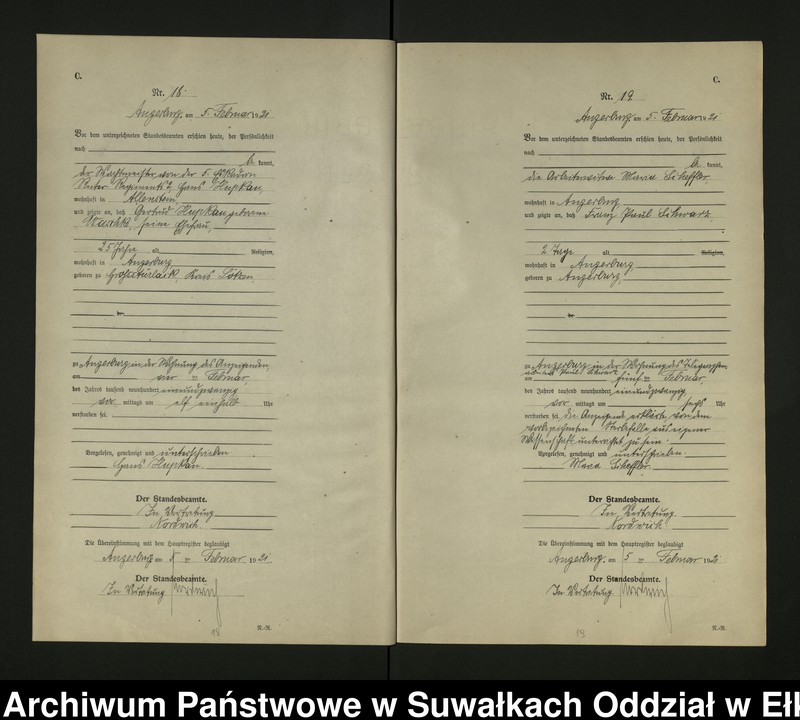 image.from.unit.number "[Sterbe - Register (Neben - Register) Standesamt Angerburg einschl. der Bezirke Gross Strengeln, Kehlen und Prinowen]"