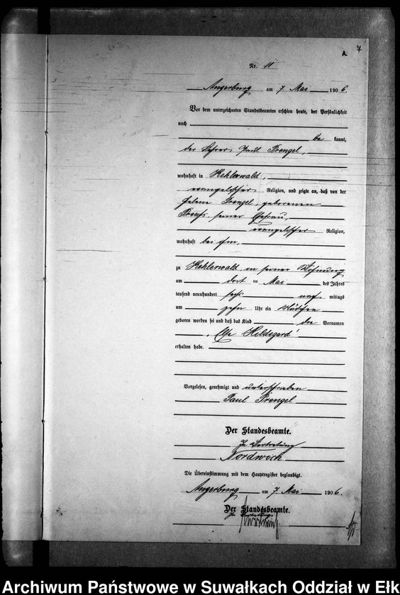 image.from.unit.number "Geburts-Neben-Register des Preussischen Standes-Amtes Kehlen Kreis Angerburg"