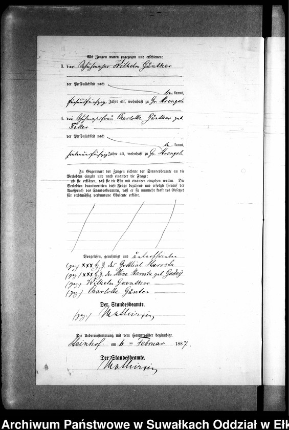 image.from.unit.number "Heiraths-Neben-Register des Preussischen Standes-Amtes Gr. Strengeln Kreis Angerburg"