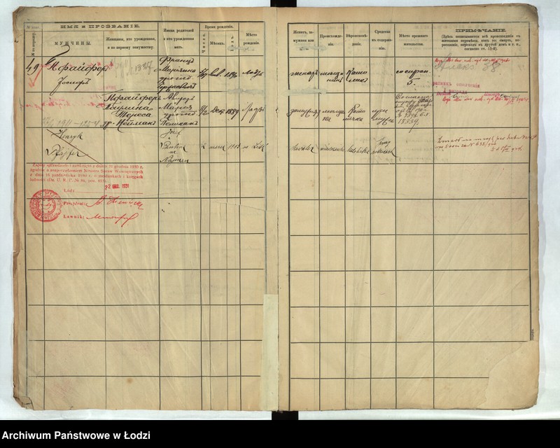 Obraz 5 z jednostki "[Księga ludności stałej m. Łodzi guberni piotrkowskiej - Dzielnicy Bałuty nr domu 49-58]"