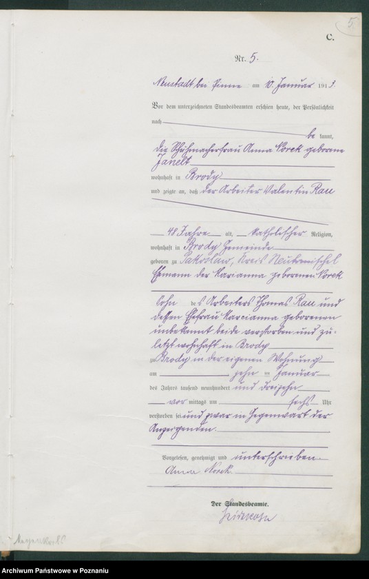 Obraz 7 z jednostki "Księga pierwopisów zgonów [Rejestr główny zgonów]"