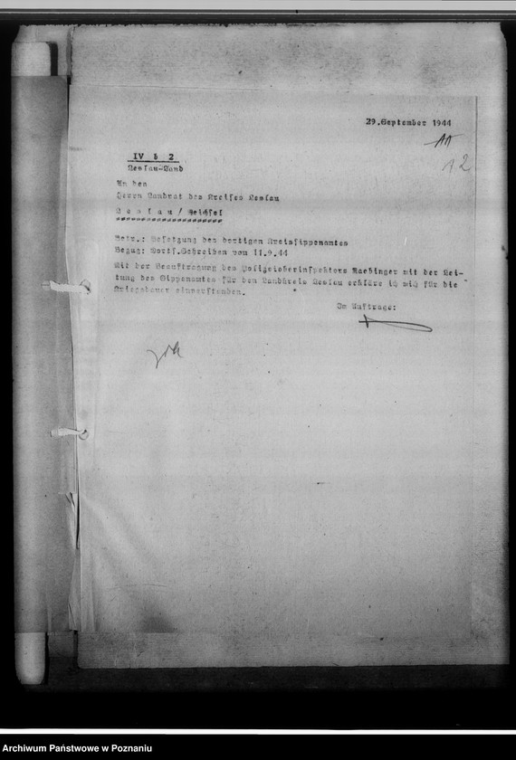 Obraz 16 z jednostki "Aufhebung der Personalunion von Stadt-und Kreissippenamt Leslau [Włocławek, województwo bydgoskie]"