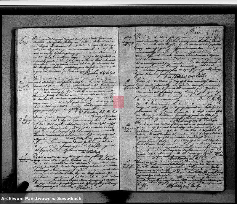 image.from.unit.number "Księga Duplikat Aktow Urodzonych, Zaślubionych i Zeszłych wyznania Mojżeszowego Okręgu Wiejsieie na rok 1840 sporządzona"