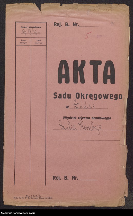 Obraz 17 z jednostki "Szulem Herszbajn- wyrób i sprzedaż manufaktury w Pabianicach"