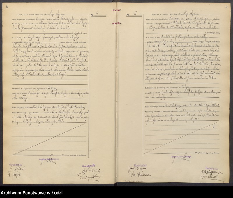 Obraz 5 z jednostki "Akta małżeństw od numeru 1 do numeru 700"