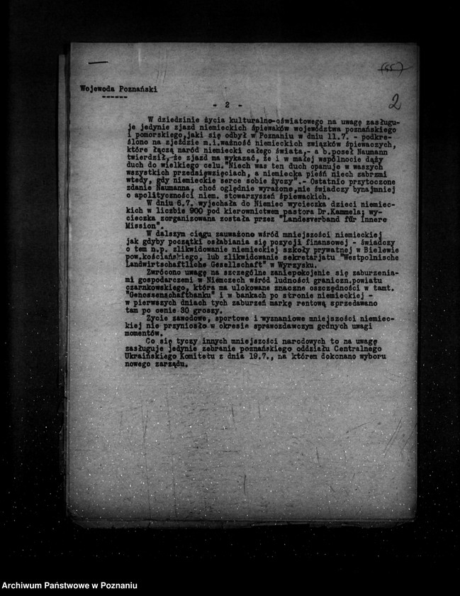 Obraz 6 z jednostki "Sprawozdania sytuacyjne z życia mniejszości narodowych za miesiące lipiec, sierpień, wrzesień 1931 r."