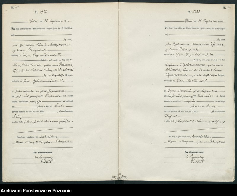 Obraz 13 z jednostki "Księga miejscowa urodzeń tom V-VI [Rejestr główny urodzeń]"