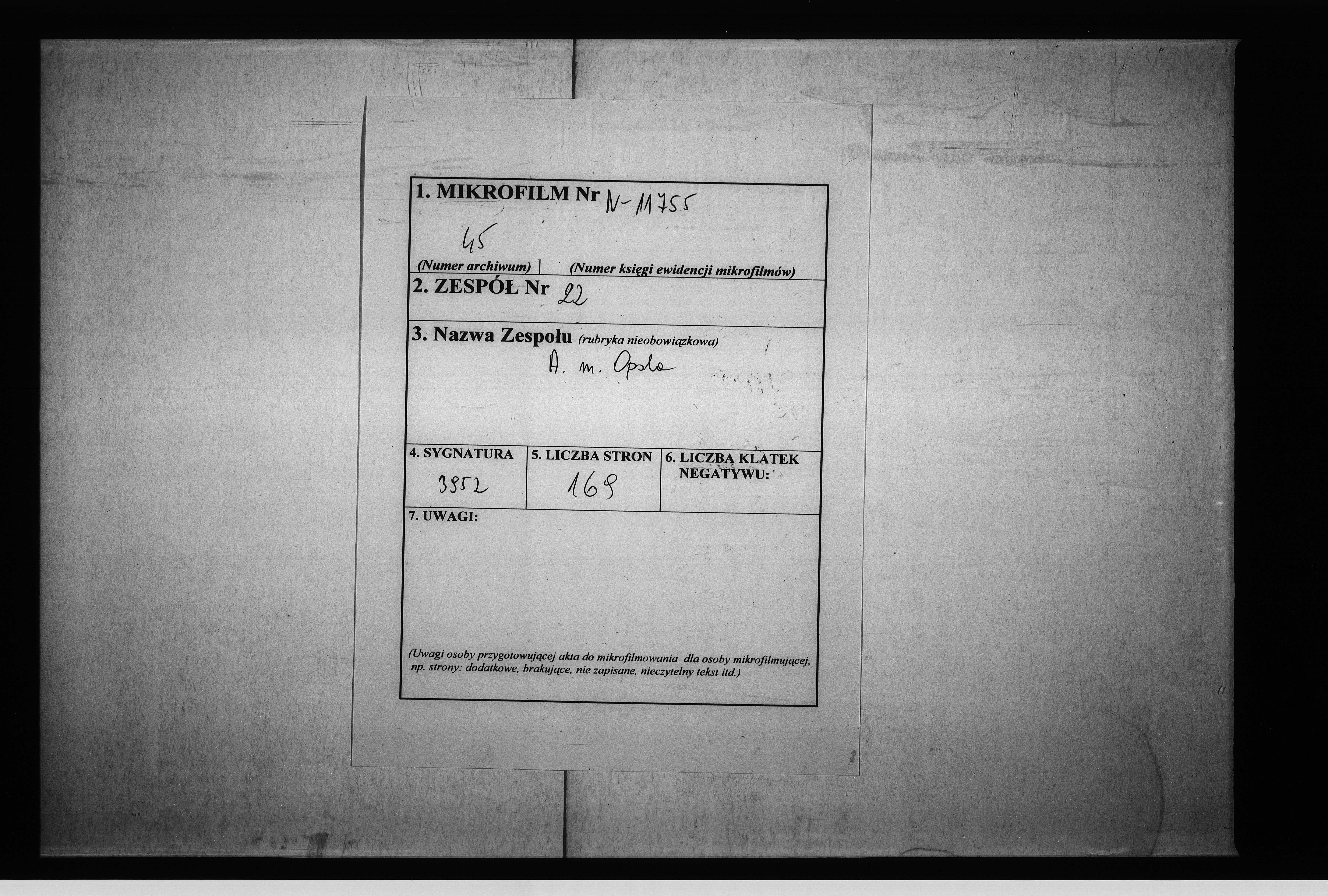 image.from.unit.number "Verzeichniss I über diejenigen Akten welche dem Staats Archiv Breslau übersandt worden sind"