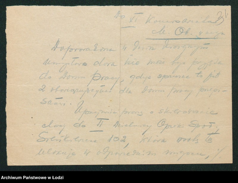 Obraz 6 z jednostki "[Akta XI Komisariatu Milicji Obywatelskiej - protokoły zajść ulicznych, aresztowań i osób zaginionych oraz spisy wolnych mieszkań]"