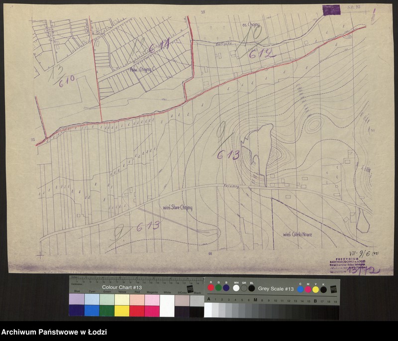 Obraz 1 z jednostki "Plan m. Łodzi 1:2000 z oznaczeniem podziału miasta na Obwody Komitetów Blokowych. Sekcja SO 83"