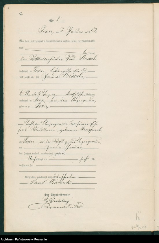 Obraz 11 z jednostki "Księga miejscowa zgonów t. I"