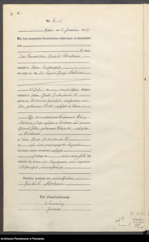 Obraz 8 z jednostki "Księga miejscowa zgonów tom I [Rejestr główny zgonów]"