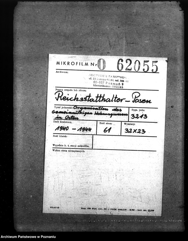 Obraz 2 z jednostki "Organisation des Gemeinnützigen Wohnungswesens im Osten"