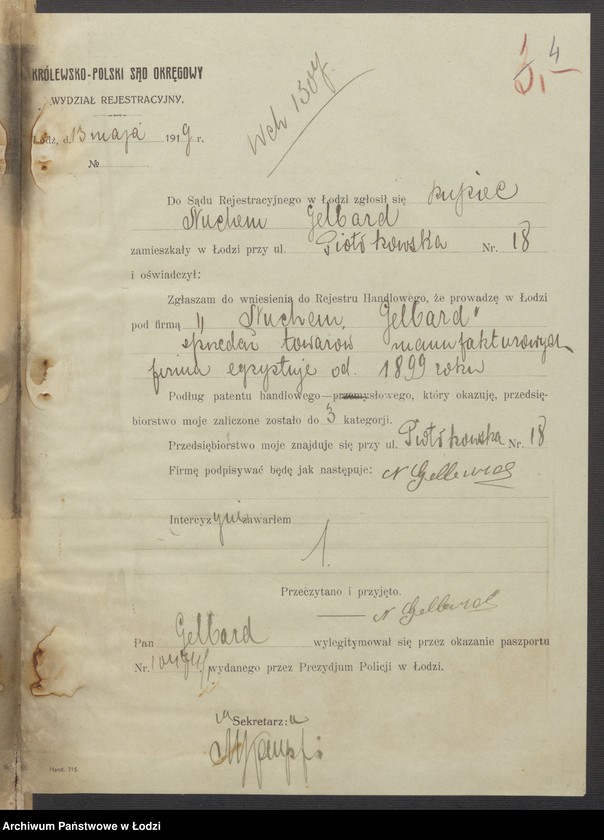 Obraz 6 z jednostki "Nuchem Gelbard - sprzedaż towarów manufakturowych"