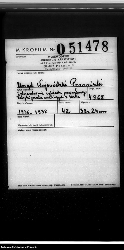 image.from.unit.number "Zatwierdzenie zakładu przemysłowego fabryki przetworów roślinnych Ignacy Pazoła w Poznaniu ul. Kościelna 52"