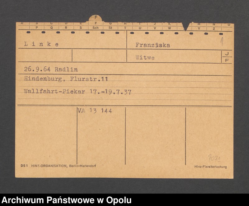 Obraz 3 z jednostki "[Linke Franziska, ur. 26.09.1864 r. Radlin]"