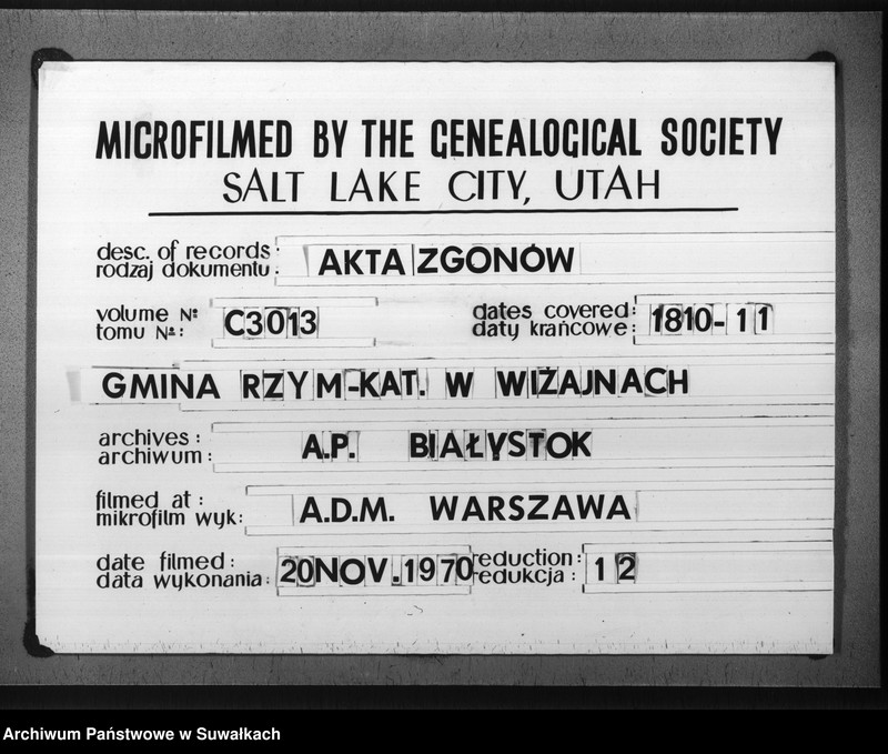 image.from.unit.number "Księga do zapisywania aktów cywilnych urodzenia gminy wiżajńskiey, departamentu łomżyńskiego, powiatu kalwaryjskiego"