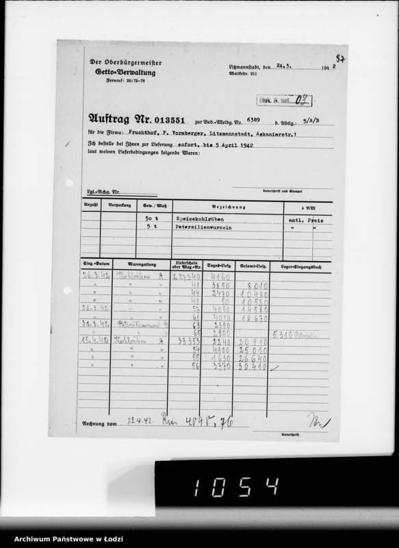 Obraz 16 z jednostki "Aufträge, [Lieferscheinen und Rechnungen] 13541-13600"