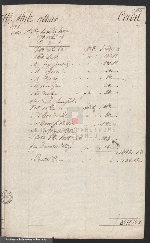 Obraz 19 z jednostki "Acta judicialia in Schuldsachen Samuel Gottlieb Abitz entgegen Beniamin Gottlob Hein eine Anforderung von 2200 fl. Kapital anbetreffend verhandelt vor denen löbl. Stadtgerichten Lissa; język niemiecki"