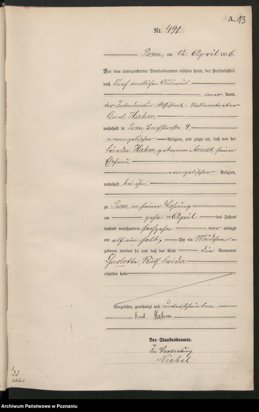 Obraz 15 z jednostki "Księga miejscowa urodzeń tom II [Rejestr główny urodzeń]"