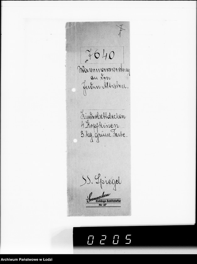 Obraz 5 z jednostki "Warenverwertung am Lager 99. [Aufträge] 7601-7640"