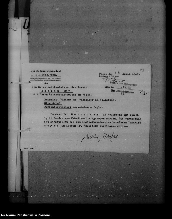 Obraz 17 z jednostki "Służba wojskowa landratów, Reg. Posen"