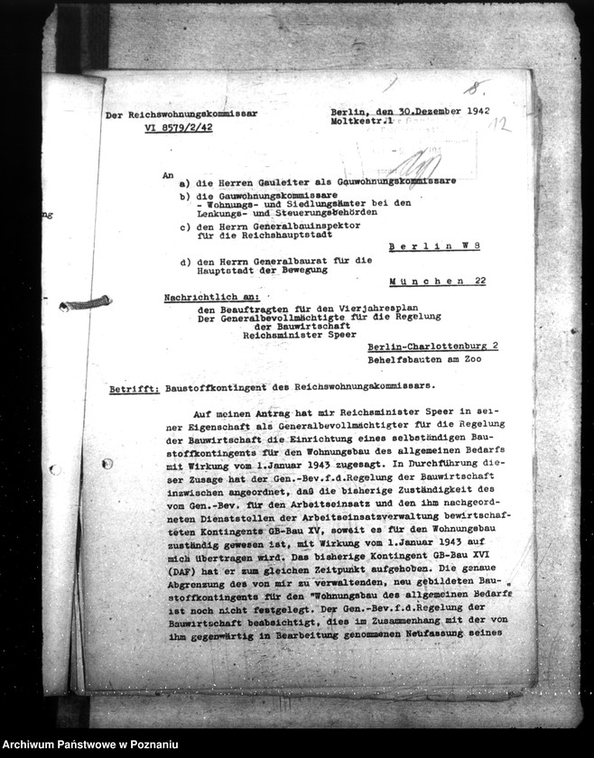 Obraz 16 z jednostki "Przydział materiałów budowlanych na potrzeby komisarza Rzeszy do spraw budowlanych"