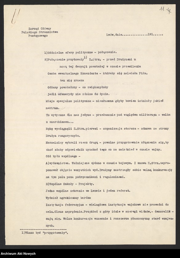 image.from.unit.number "Działalność społeczna, polityczna, i wojskowa Władysława Sikorskiego w Galicji w okresie przed wybuchem I wojny światowej. Projekty uchwał i memoriałów, korespondencja."