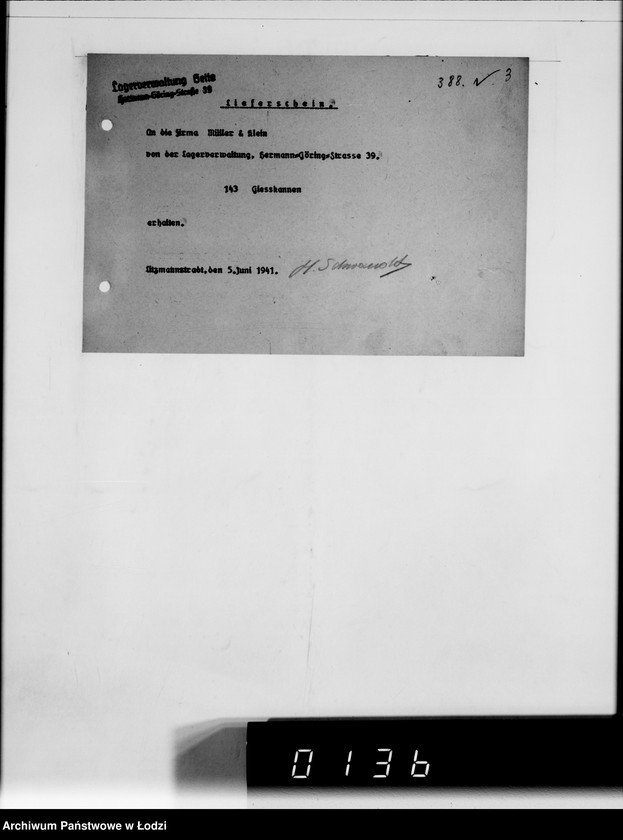 Obraz 6 z jednostki "Lager 39. Matratzen, Daunensteppdecken [Kwity i listy przesyłkowe]"