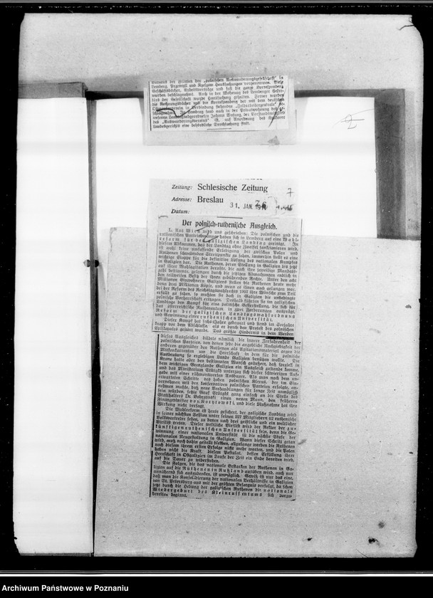 Obraz 12 z jednostki "Sprawy Polskie w zaborach: austriackim i rosyjskim [wycinki z prasy niemieckiej]"