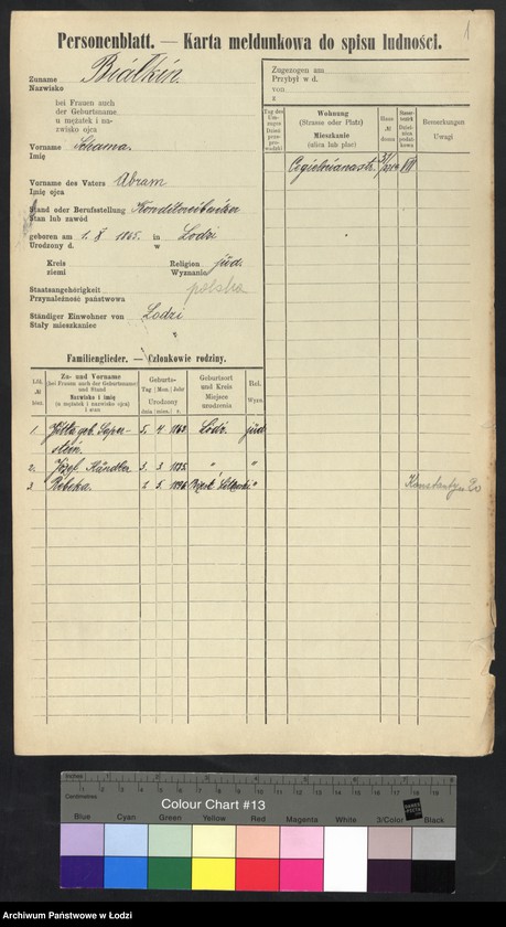 Obraz 3 z jednostki "[Spis ludności Łodzi] Białek - Bibelszön"