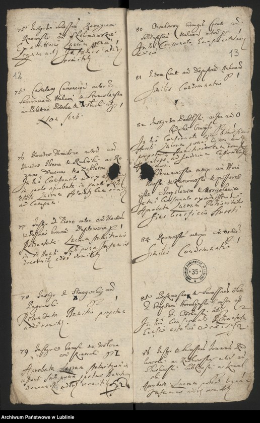 Obraz 9 z jednostki "Regestrum Simplicium Causarum Conseruatarum & Recentium Criminum Anni Dni 1644"